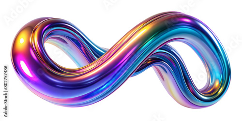 violet glossy Holographic fluid neon form metallic shape glistening isolated on transparent background with clipping path.