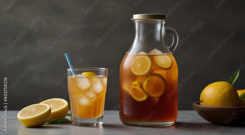 glass of lemonade glass of lemonade