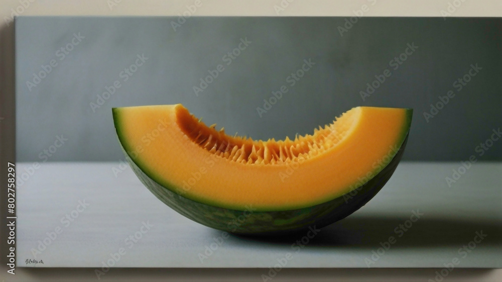 cantaloupe melon on a plate