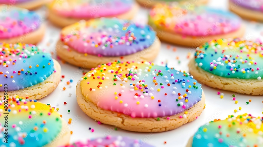 Scattered Rainbow Sugar Cookies: A Palette of Delightful Flavors Scattered Rainbow Sugar Cookies: A Palette of Delightful Flavors