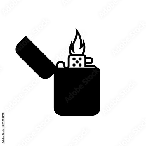 Lighter icon vector. Cigarette lighter illustration sign. Fire symbol or logo.