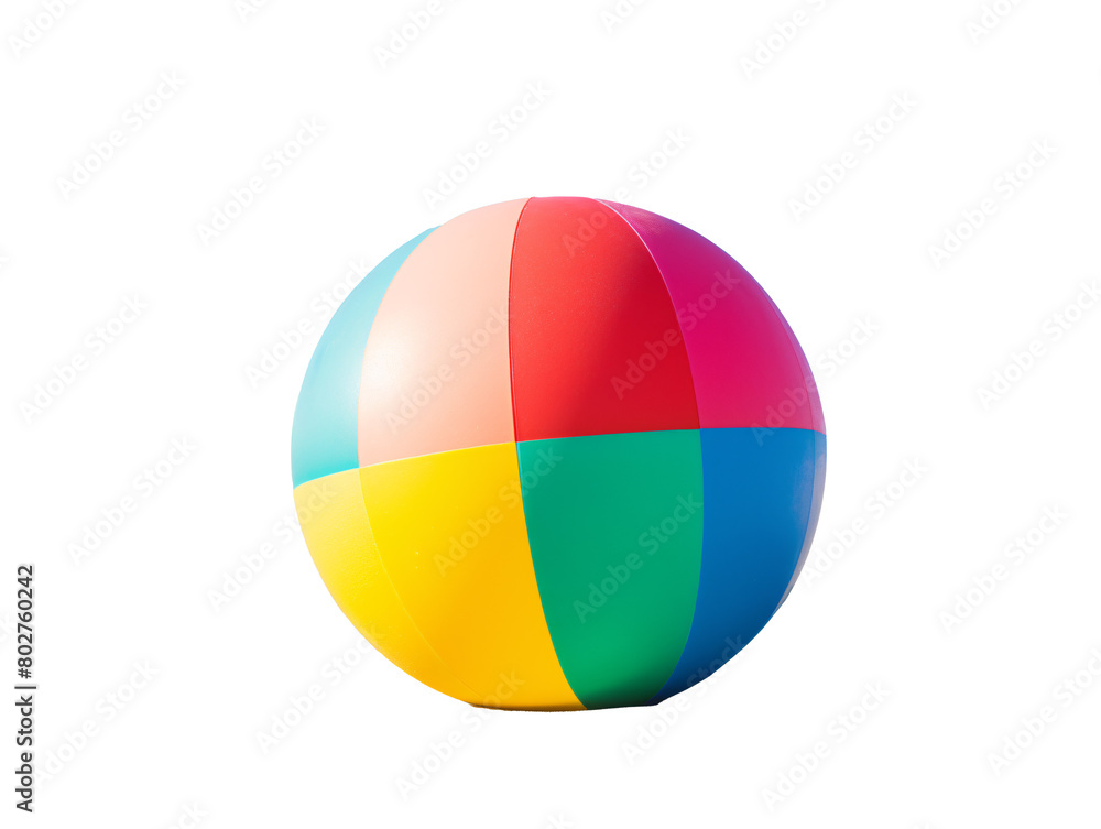 a colorful beach ball on a white background