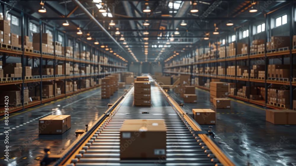 Efficient operation of a warehouse with conveyor belt systems for package handling