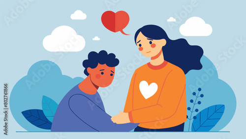 A person seeking reassurance and comfort from a loved one talking about their anxious feelings and receiving emotional support and understanding.. Vector illustration