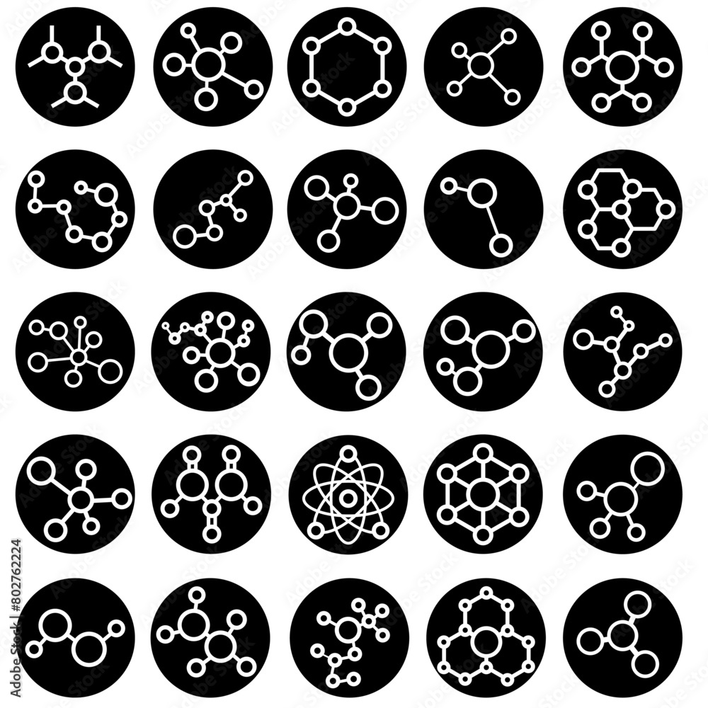 Molecule Icon vector set isolated on white background. chemistry illustration sign collection. scientific symbol. Molecule Icon vector set isolated on white background. chemistry illustration sign collection. scientific symbol.