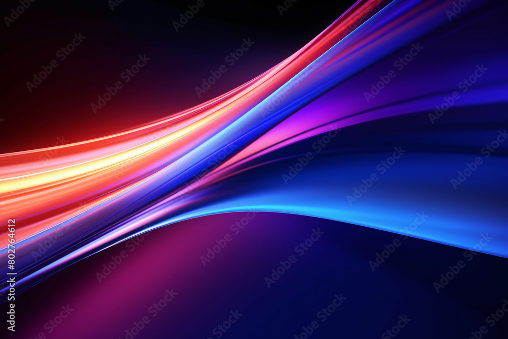 Fototapeta premium Streamlined speed light blue and purple special effects, abstract technology blue KV main visual business background