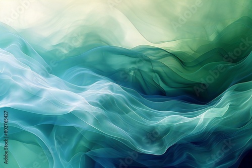 Abstract background with blue and green waves and space for your text