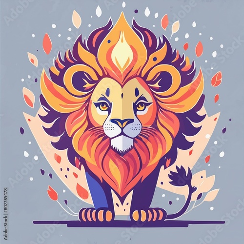 a artwork lion with fur that looks like flames (ID: 802765478)