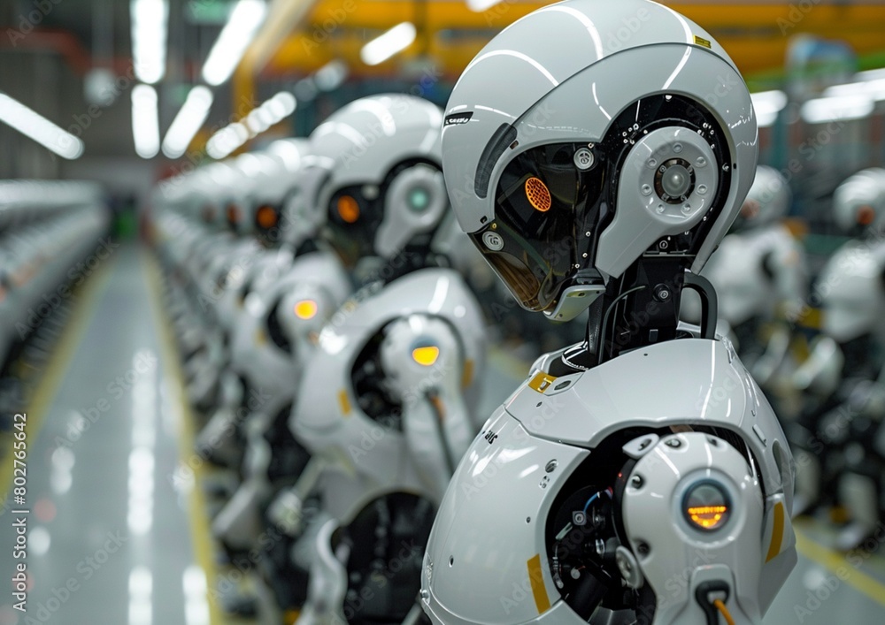 Robot in the factory production line. Robot in the factory production line.