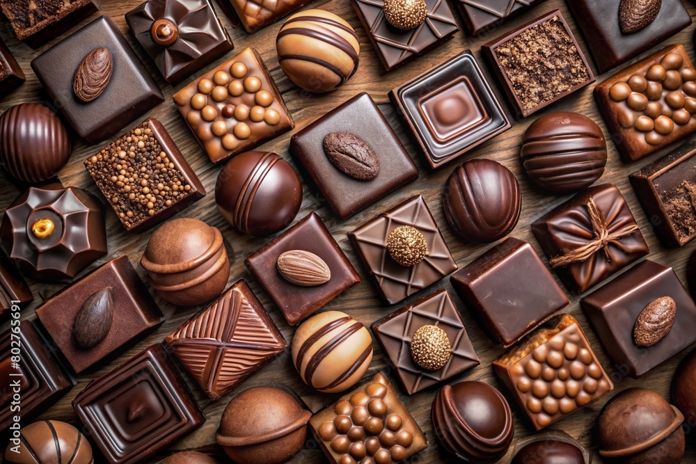 Chocolate, top view Chocolate, top view