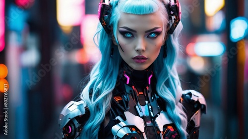 サイバーコスチュームの女性,Generative AI AI画像 © beeboys