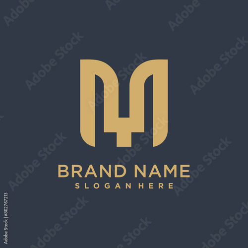 Abstract letter M modern logo type