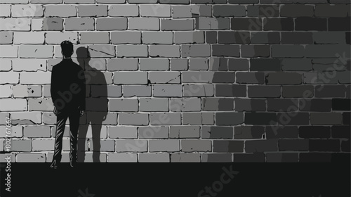 Gray scale silhouette with wall charguer Vector illustration