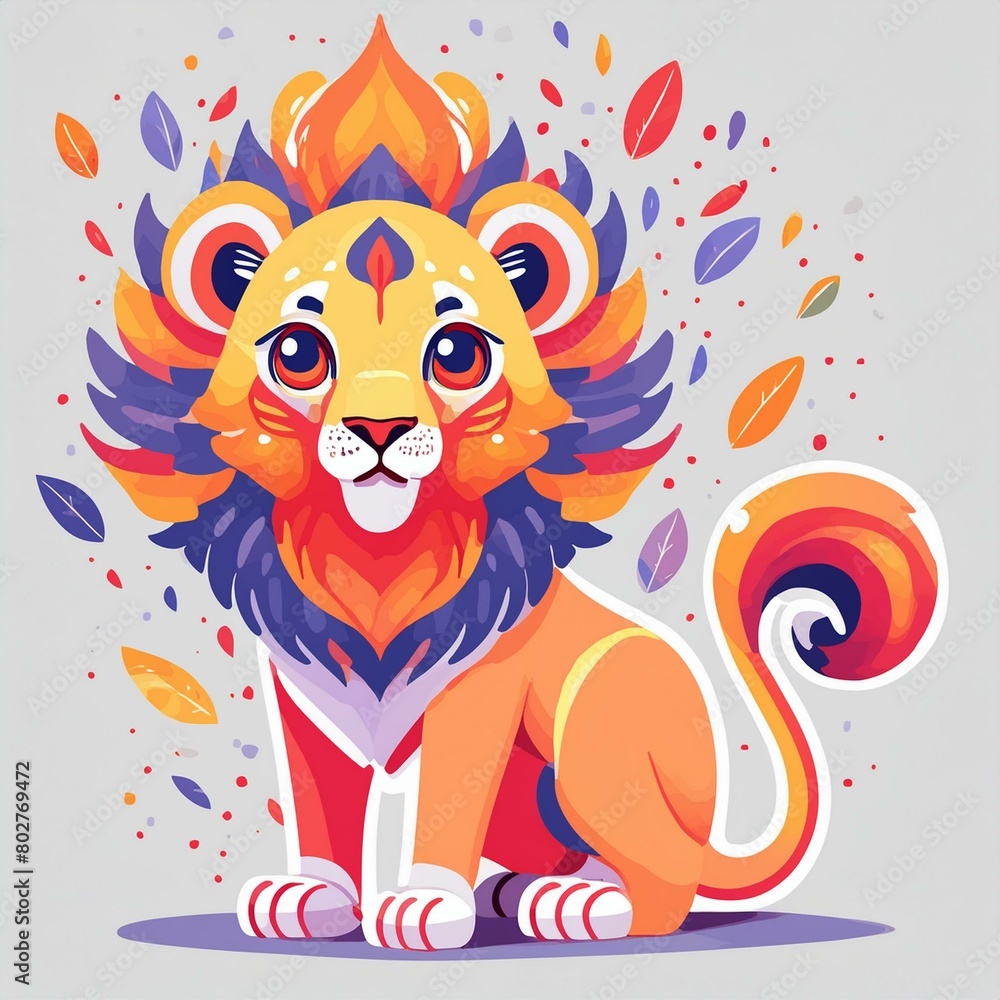 a artwork lion with fur that looks like flames a artwork lion with fur that looks like flames