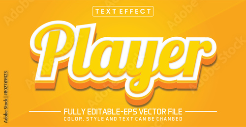 Player yellow font Text effect editable