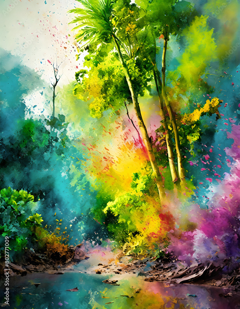 Fototapeta premium Vivid jungle scenery