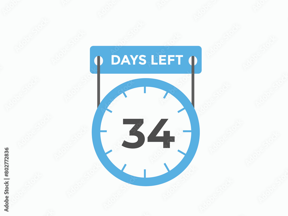 34 days to go countdown template. 34 day Countdown left days banner design. 34 Days left countdown timer
34 days to go countdown template. 34 day Countdown left days banner design. 34 Days left countdown timer