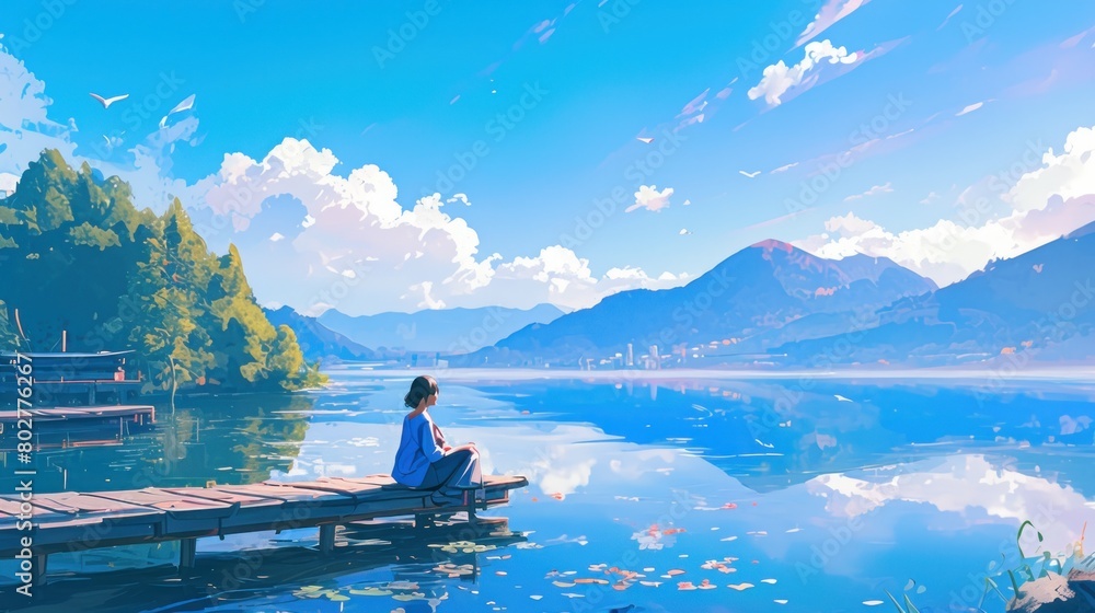 art illustration lake landscape art illustration lake landscape