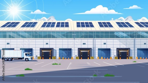 Vector illustration of factory warehouse.