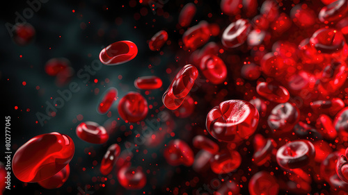 Flowing red blood cells Microbiology concept