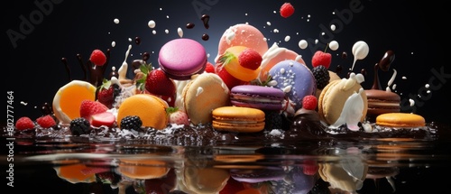 Desserts without borders, 3D floating treats, photo