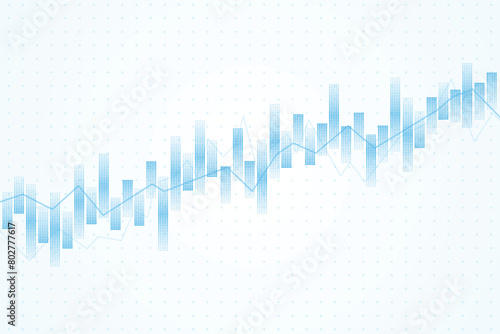 Business candle stick graph chart of stock market investment trading on white background design. Bullish point, Trend of graph. Vector illustration