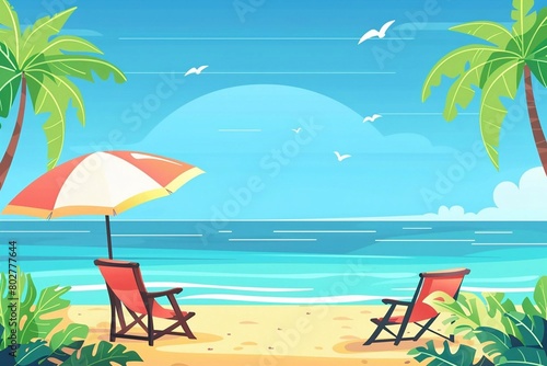 Vector Illustration of Travel on summer holidays vacation.