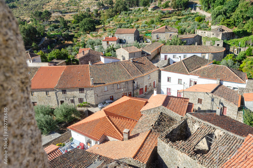 view from the remains of the walls of the medieval village of Castelo Novo, Portugal.