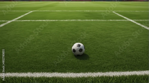 soccer ball on green grass © Юлия Жигирь