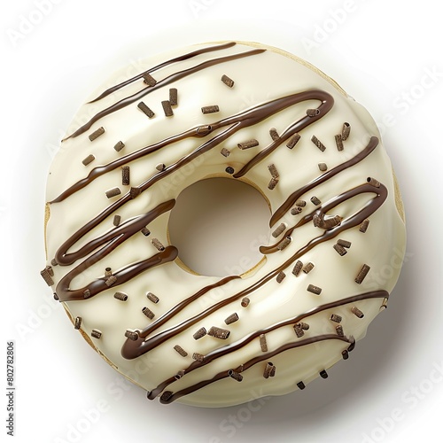Food photography a White Chocolate Donut photo