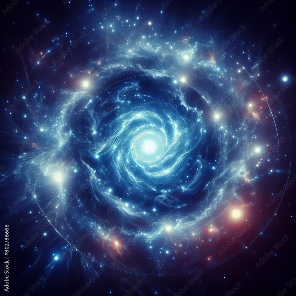 Obraz premium Universe image blue light and white
