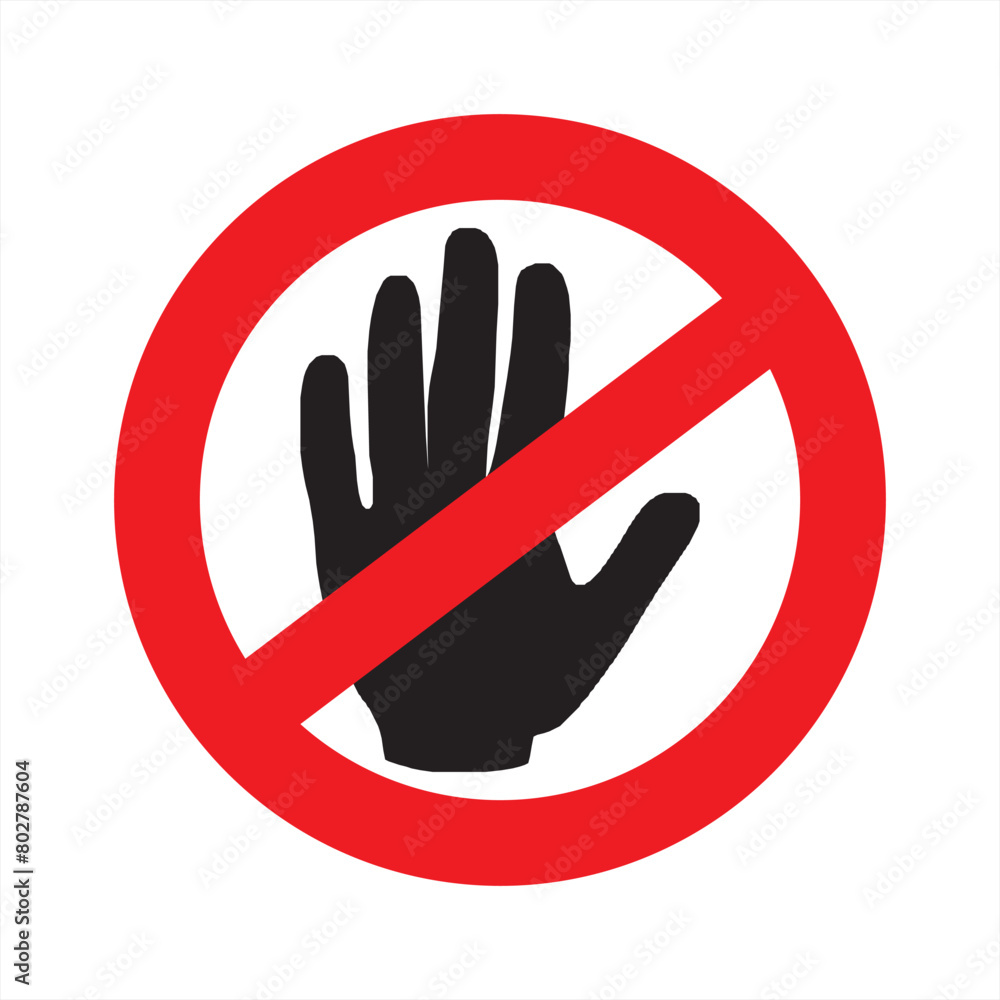 no touching sign no touching sign