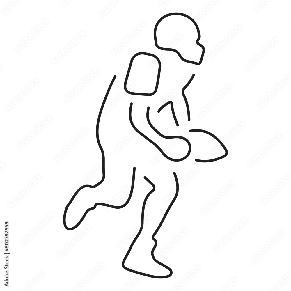 rugby icon isolated on white background, vector illustration.