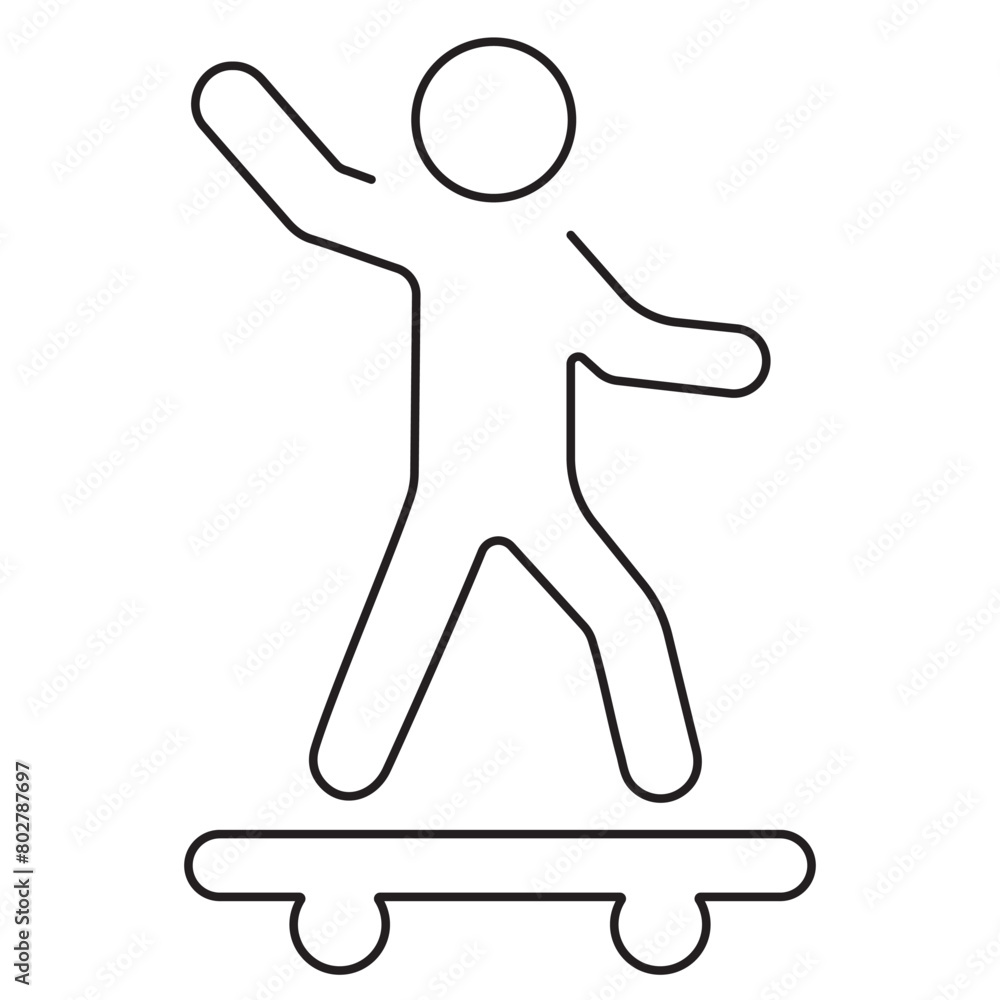 skateboard icon isolated on white background, vector illustration. skateboard icon isolated on white background, vector illustration.