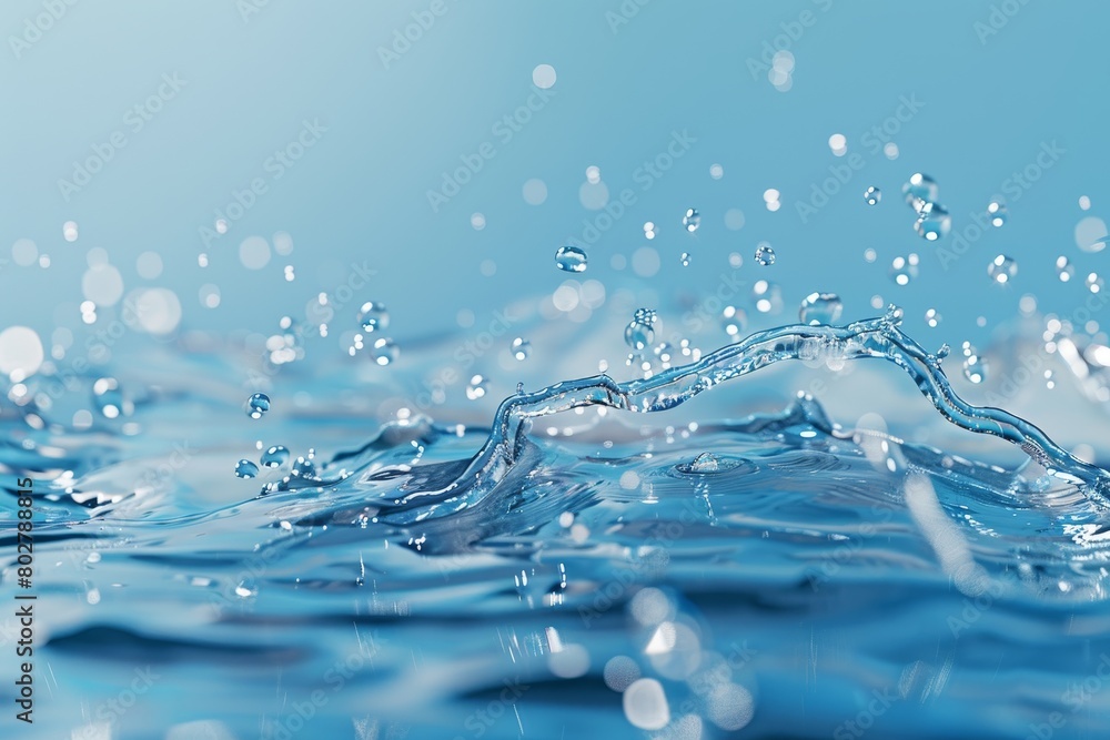 A body of water with many small water droplets floating on the surface