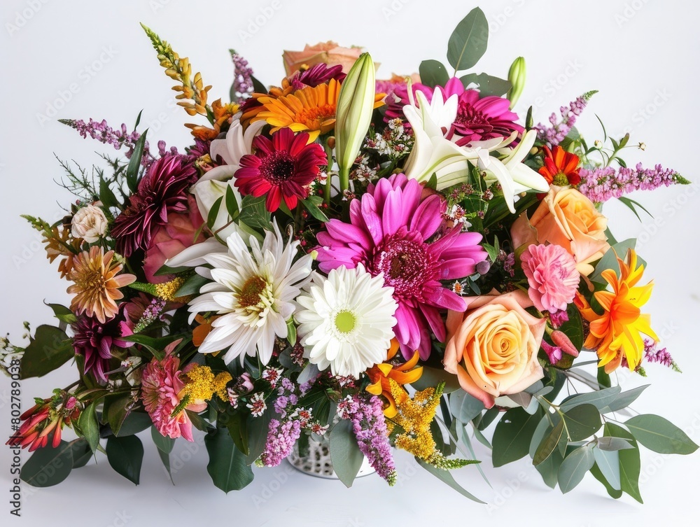 beautiful bouquet of flowers, bursting with colors and fragrances, bringing joy and brightness to any space. 