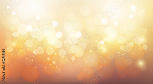 gold bokeh light abstract blurred warm Light color gradient , glowing sun light flare, New year luxury Copy space for cover decoration bokeh background vector