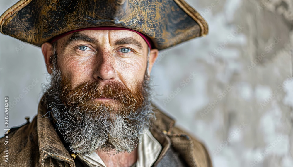 man bearded pirate in a hat 