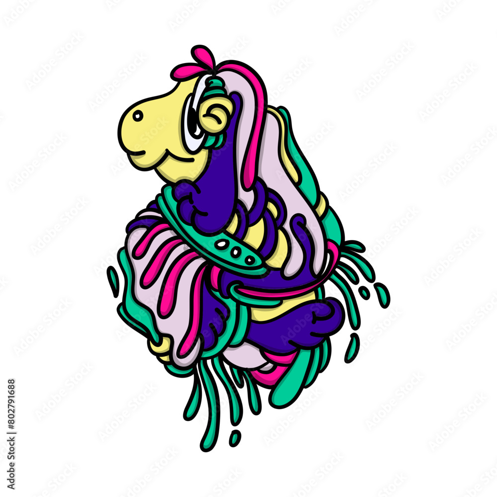 Obraz premium Vibrant Colorful Animal Abstract Artwork Modern Home Decor