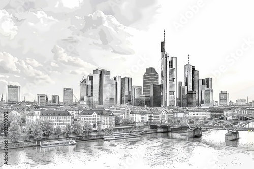 Urban scene captured in black and white, suitable for various projects