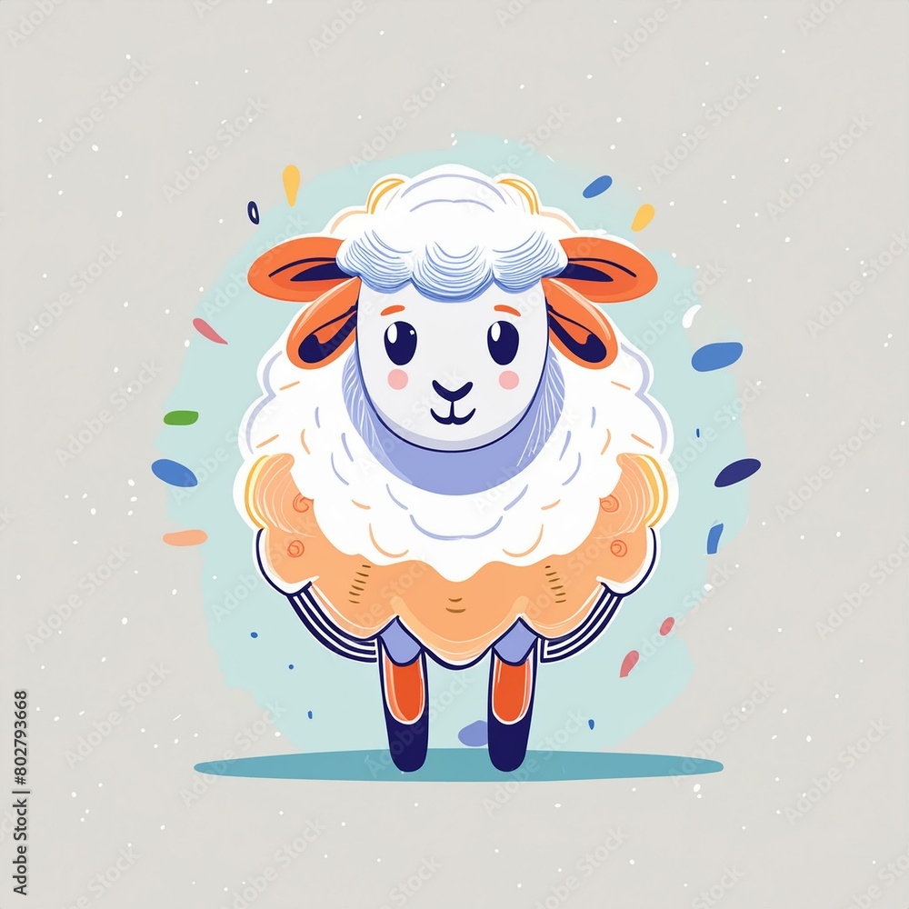 Fototapeta premium illustration of a sheep