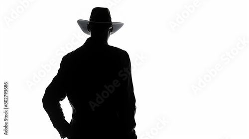 silhouette of a person standing with white background