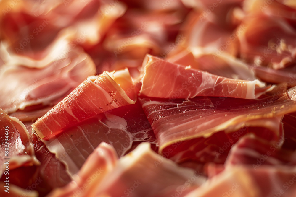 tasty spanish jamon, close up background tasty spanish jamon, close up background