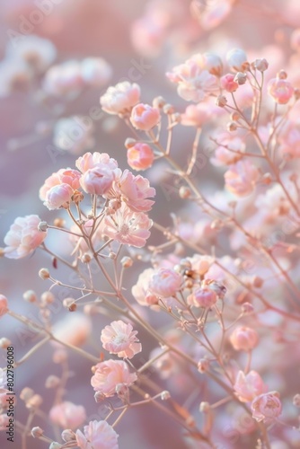 Close up of a bunch of pink flowers, perfect for floral backgrounds