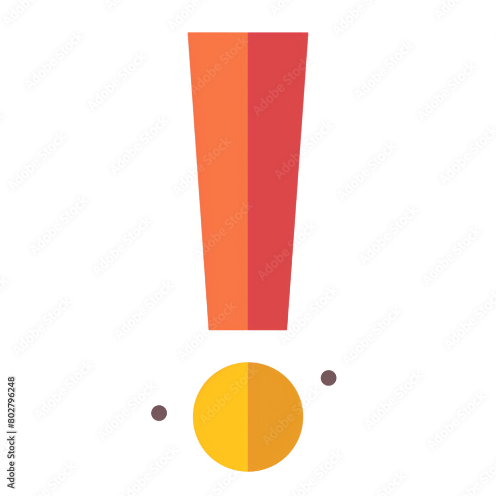 A straight exclamation icon isolated on transparent background A straight exclamation icon isolated on transparent background