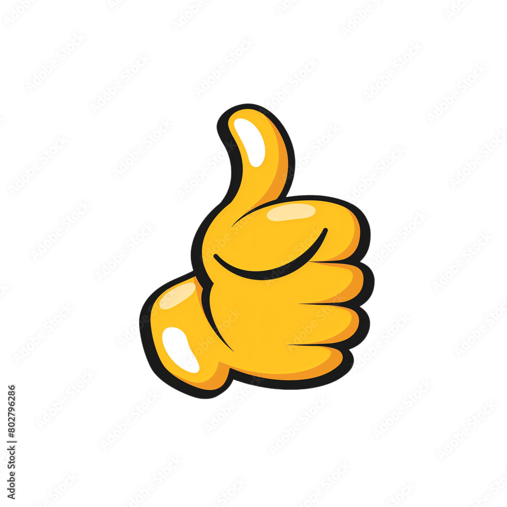 Basic thumbs up isolated on transparent background