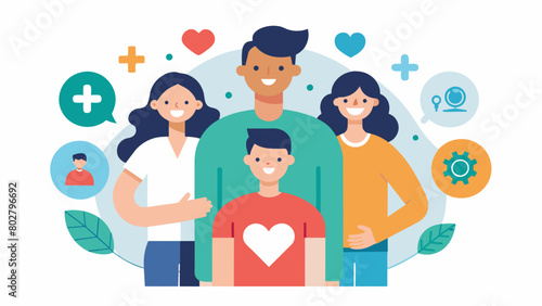 Developing a support system of trusted friends and family members who can provide encouragement and accountability in managing OCD.. Vector illustration