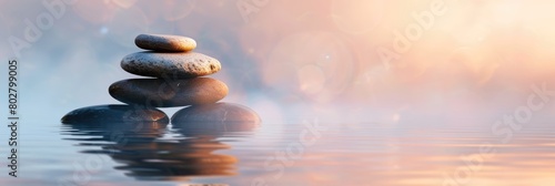 calm and relaxive stone and water yoga background