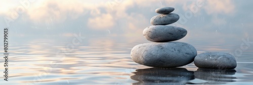 calm and relaxive stone and water yoga background