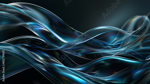 Abstract, futuristic, wavy background with colorful, fluid lines.